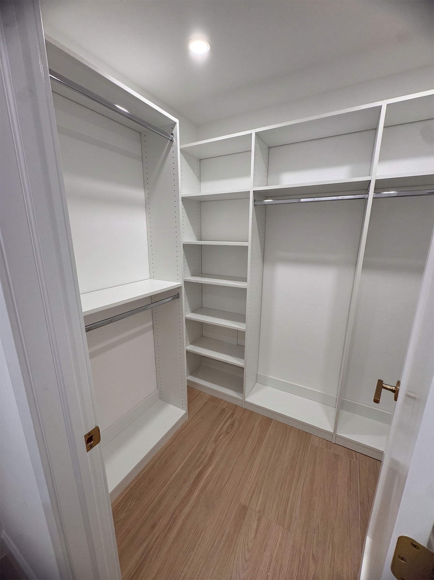 Built-in closet storage and shelving