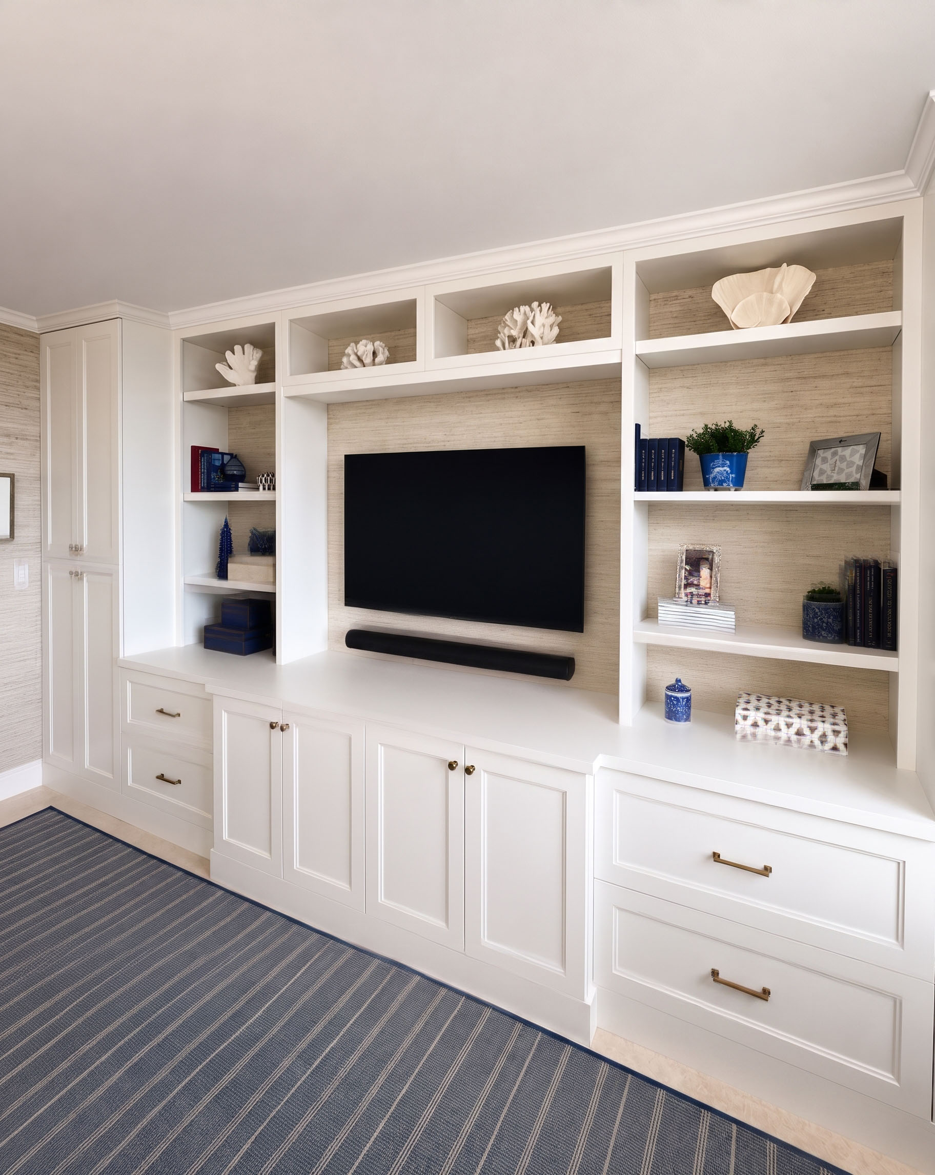 Tailored built-in cabinetry for a living and working space